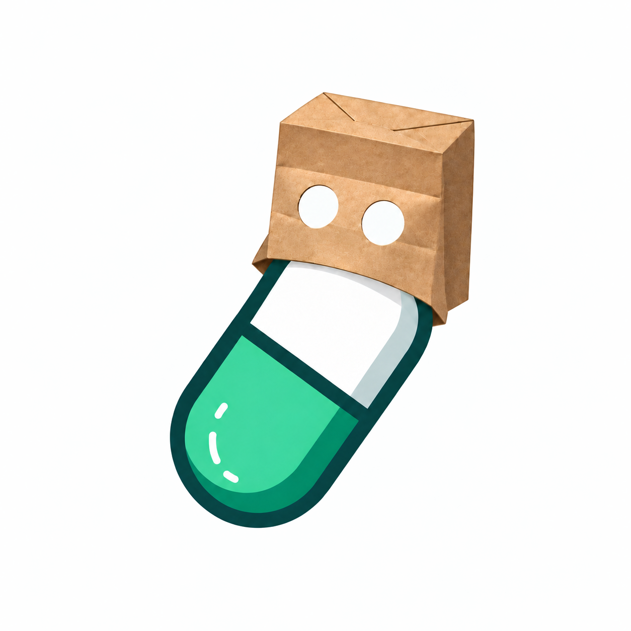 Anonymous Pump character wearing a paper bag mask
